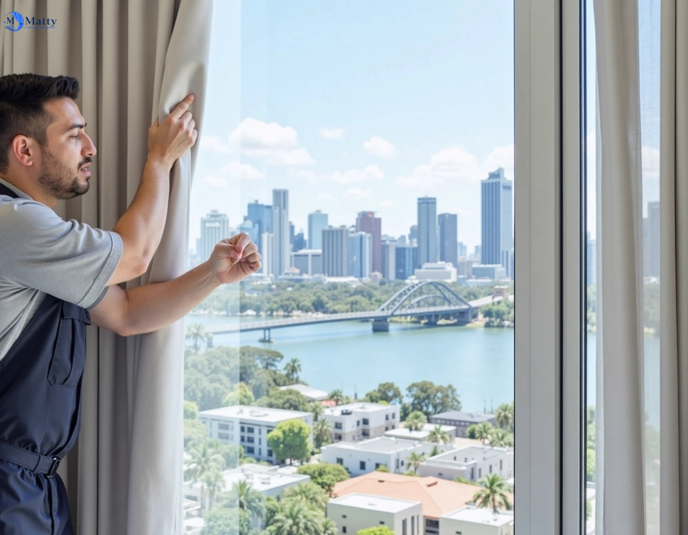 Professional curtain steam cleaning service redcliffe QLD by Matty Curtain Cleaning